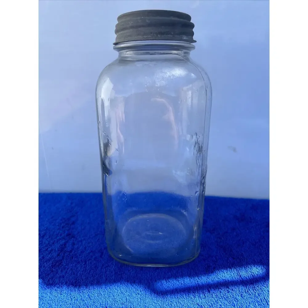 PRESTO SUPREME MASON JAR / Zinc LID - 2 QUART Flawed See Pics